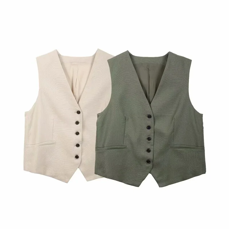 Women Fashion Vest Coat Outerwear Sleeveless Waistcoat Tops Button Elegant Lady Streetwear Solid Color
Women Fashion Vest Coat Outerwear Sleeveless Waistcoat Tops Button Elegant Lady Streetwear Solid Color