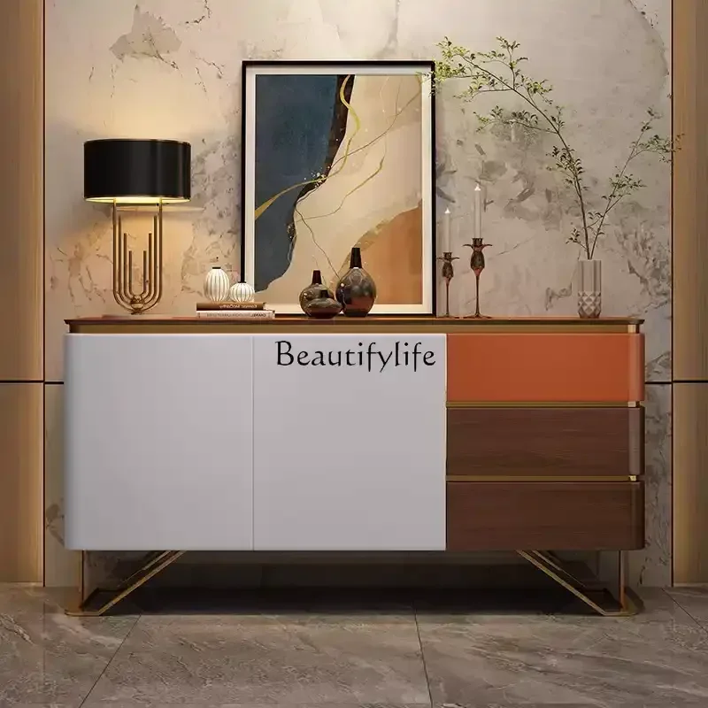 Medieval solid wood dining side cabinet against the wall Modern simple retro storage cabinet
Medieval solid wood dining side cabinet against the wall Modern simple retro storage cabinet