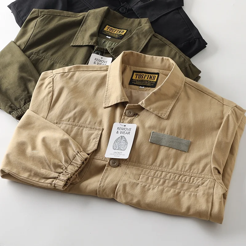 Pure Cotton Men's Jaet Loose Fit Turn-down Collar Spring New Arrival Casual Workwear Multi-ket Ameia Faion Outerwear
Pure Cotton Men's Jaet Loose Fit Turn-down Collar Spring New Arrival Casual Workwear Multi-ket Ameia Faion Outerwear