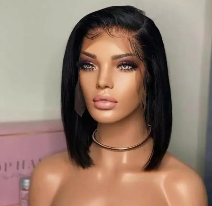 Short Straight Lace Front Wig Synthetic Black Bob Wig Shoulder Length Side Part
Short Straight Lace Front Wig Synthetic Black Bob Wig Shoulder Length Side Part