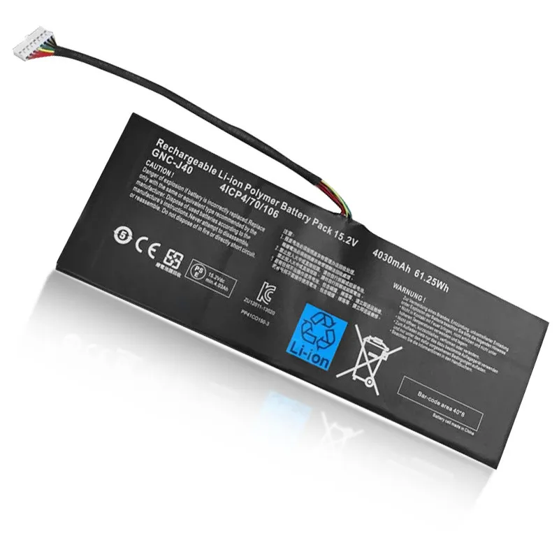 GNC-J40 15.2V/61.25Wh 4030mAh Laptop Battery For P34W P34K P34F P34G V2 V3 V4 V5 V7 Series P34W V5
GNC-J40 15.2V/61.25Wh 4030mAh Laptop Battery For P34W P34K P34F P34G V2 V3 V4 V5 V7 Series P34W V5