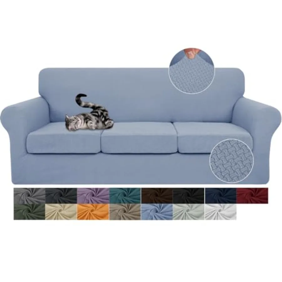 4 Pieces Couch Covers for 3 Cushion Couch Stretch Sofa Slipcover with 3 Seat Cushion Covers Thick Fitted Couch Cover for Pet Do
4 Pieces Couch Covers for 3 Cushion Couch Stretch Sofa Slipcover with 3 Seat Cushion Covers Thick Fitted Couch Cover for Pet Do