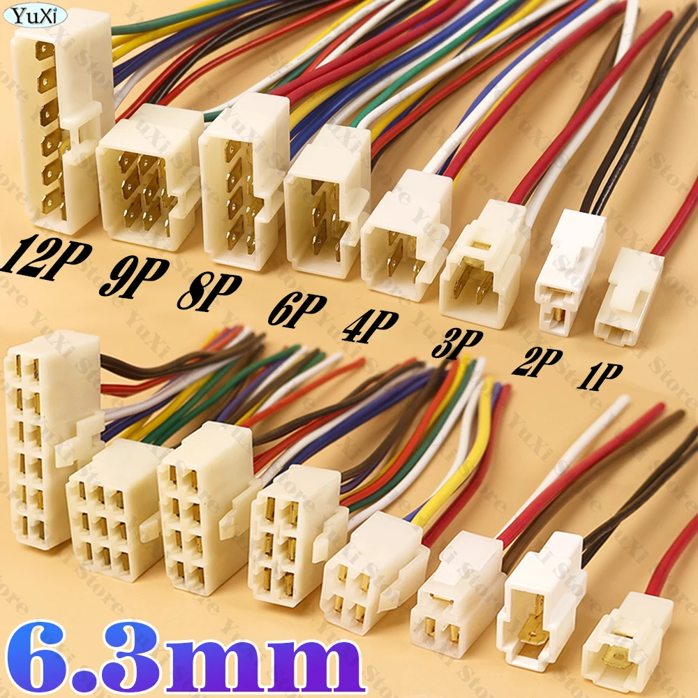 1-6set 6.3mm Electric Vehicle Connector 1/2/3/4/6/8/9/12 pin High Current Equipment Wiring Harness Male Female Plug Car Butt
1-6set 6.3mm Electric Vehicle Connector 1/2/3/4/6/8/9/12 pin High Current Equipment Wiring Harness Male Female Plug Car Butt