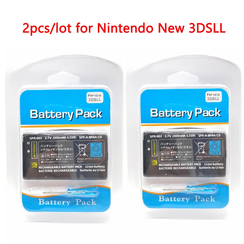 1/2pcs 3.7V 2000mAh Rechargeable Li-ion Battery Pack for Nintendo 3DSLL NEW 3DSLL 3DSXL NEW 3DSXL Controller Replacement Battery
1/2pcs 3.7V 2000mAh Rechargeable Li-ion Battery Pack for Nintendo 3DSLL NEW 3DSLL 3DSXL NEW 3DSXL Controller Replacement Battery
