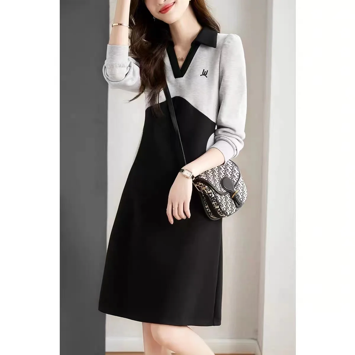 Fashionable Shirt Spliced Long Sleeve Dress Women's Style Comfortable Anti-aging Sweatshirt Skirt Spring Autumn New Arrival
Fashionable Shirt Spliced Long Sleeve Dress Women's Style Comfortable Anti-aging Sweatshirt Skirt Spring Autumn New Arrival
