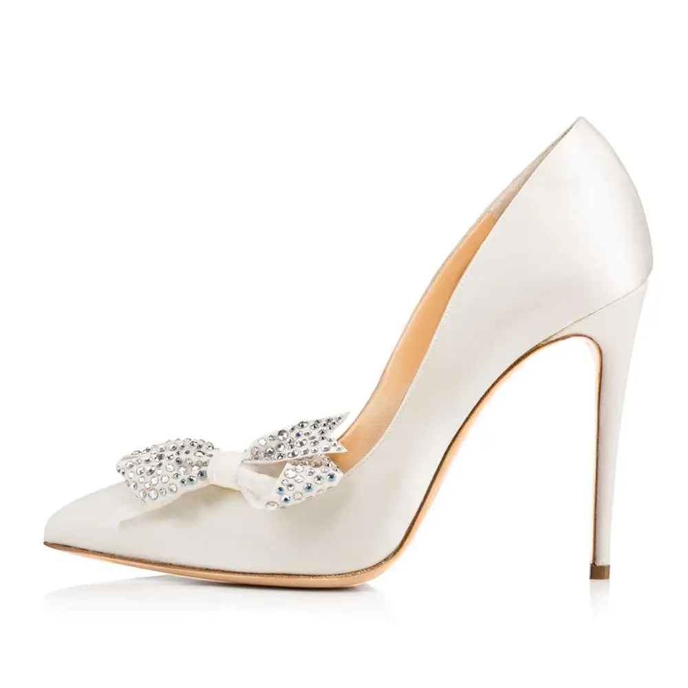 Sexy Women Crystal Drill Butterfly Knot Decor Pumps Shiny Leather Pointed Toe Ladies Stiletto Heel Bowtie Bridal Shoes EU 46
Sexy Women Crystal Drill Butterfly Knot Decor Pumps Shiny Leather Pointed Toe Ladies Stiletto Heel Bowtie Bridal Shoes EU 46