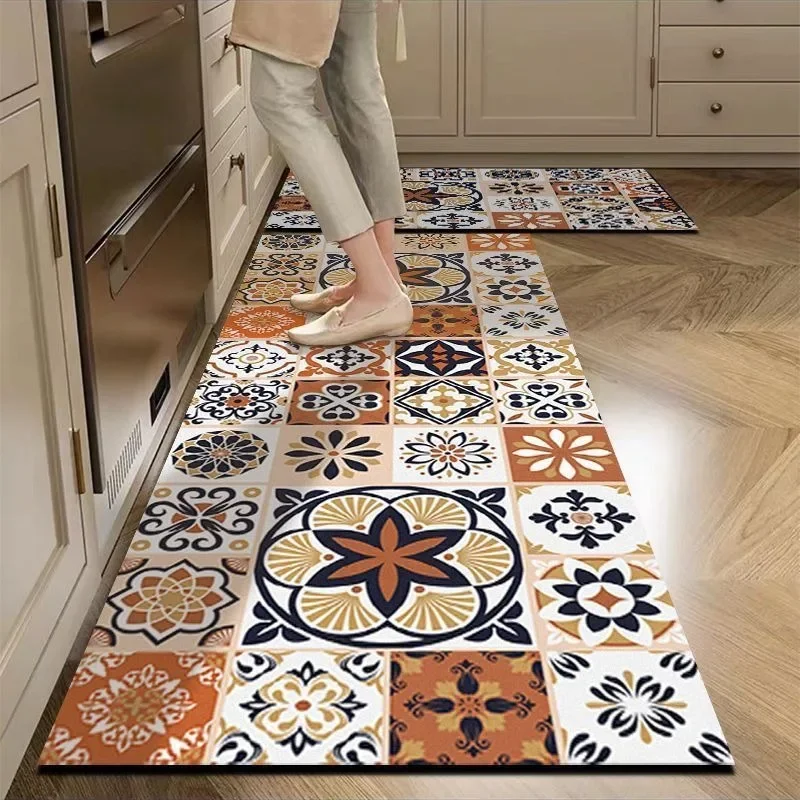 Carpet for Kitchen Pvc Leather Non-slip Floor Mat Long Strip Waterproof Oil-proof Mats Retro Colorful Plaid Style Decorative Rug
Carpet for Kitchen Pvc Leather Non-slip Floor Mat Long Strip Waterproof Oil-proof Mats Retro Colorful Plaid Style Decorative Rug