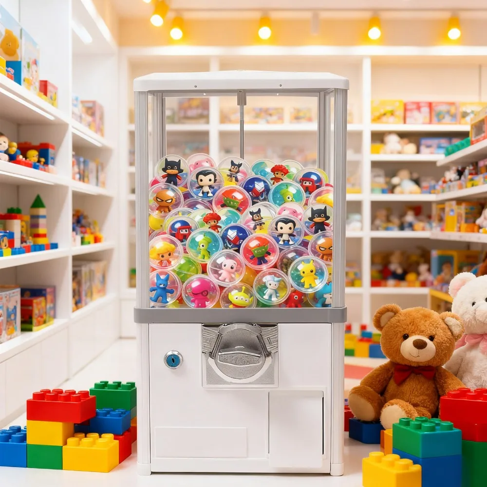 25-cent Coin Vending Machines Big Capsule Vending Machine, Commercial Vending Machine Gumball Machine for Kids Ball Diameter 4.5-5.0cm, White
25-cent Coin Vending Machines Big Capsule Vending Machine, Commercial Vending Machine Gumball Machine for Kids Ball Diameter 4.5-5.0cm, White