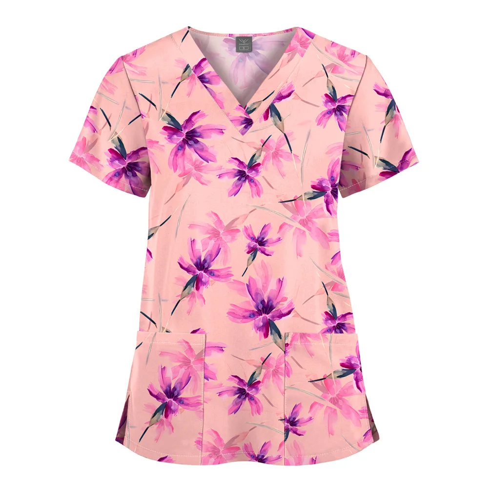 Quick Drying Printed T-Shirt Short Sleeved V-Neck Dental Oral Wash Clothes Beauty Salon Pet Hospital Doctor Nurse
Quick Drying Printed T-Shirt Short Sleeved V-Neck Dental Oral Wash Clothes Beauty Salon Pet Hospital Doctor Nurse