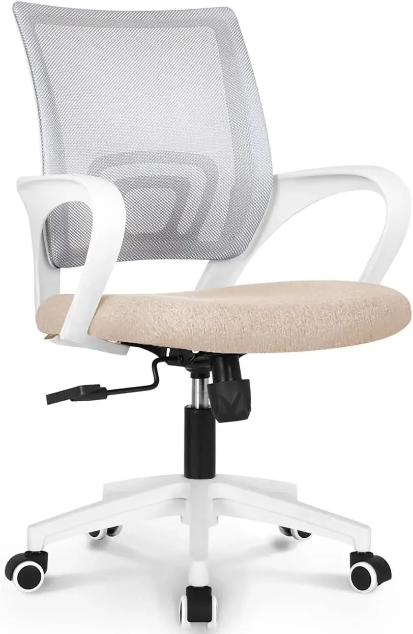ChairComputer Desk Chair Gaming Ergonomic Mid Back Cushion Lumbar Support with Comfy Mesh Adjustable Swivel Rolling Home (Beige)
ChairComputer Desk Chair Gaming Ergonomic Mid Back Cushion Lumbar Support with Comfy Mesh Adjustable Swivel Rolling Home (Beige)