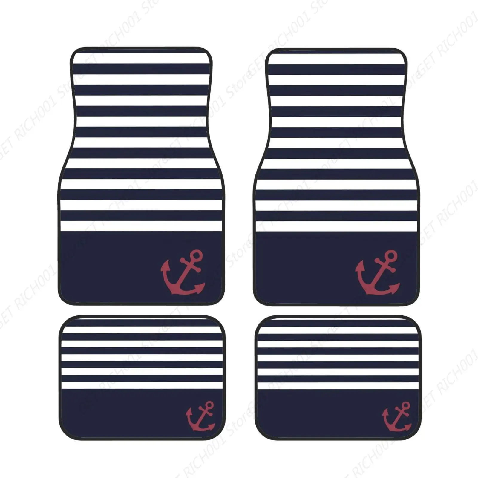 Nautical Stripe Anchor Navy Blue Funny Car Foot Mat Set Of 4 Pieces Set Carpet Floor Mats For Cars, Auto Accessories Front Rear
Nautical Stripe Anchor Navy Blue Funny Car Foot Mat Set Of 4 Pieces Set Carpet Floor Mats For Cars, Auto Accessories Front Rear