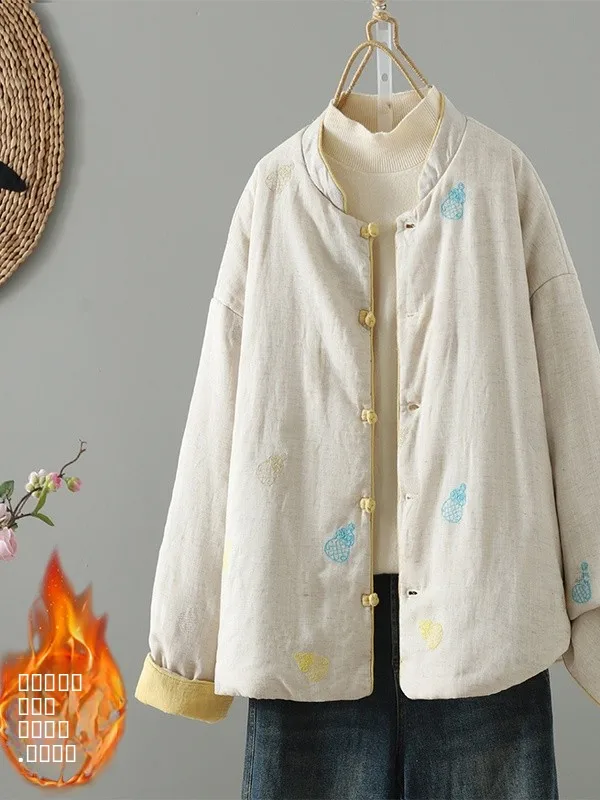 New Chinese Sle Thiened Cotton Jaet Women's Stand Collar Embroidered Sve Long Regular Length Single Button Coat
New Chinese Sle Thiened Cotton Jaet Women's Stand Collar Embroidered Sve Long Regular Length Single Button Coat