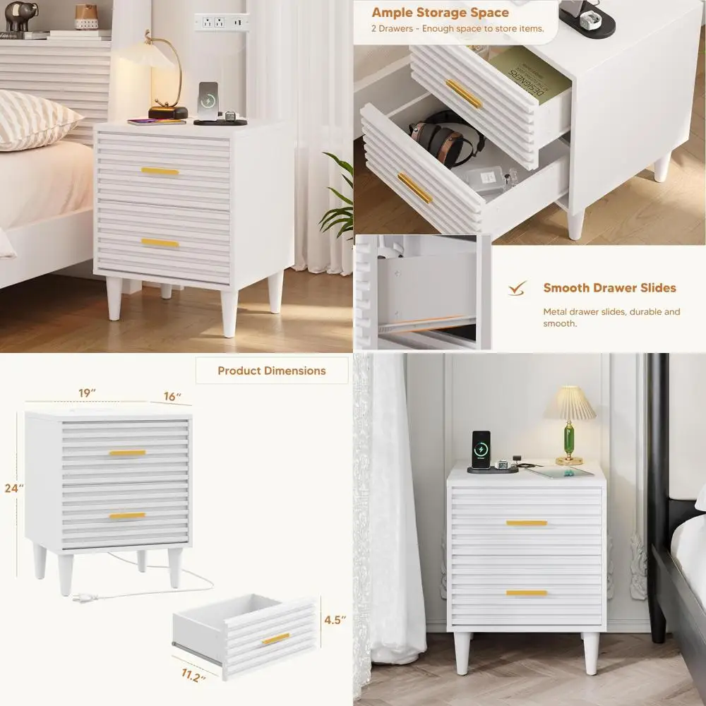 modern charging station nightstand with fluted drawers
modern charging station nightstand with fluted drawers