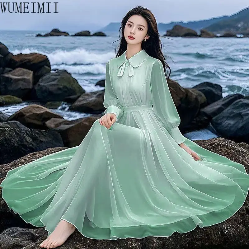 Fashion doll collar high-end dress 2025 super fairy French long to ankle vacation long skirt vestidos femininos
Fashion doll collar high-end dress 2025 super fairy French long to ankle vacation long skirt vestidos femininos