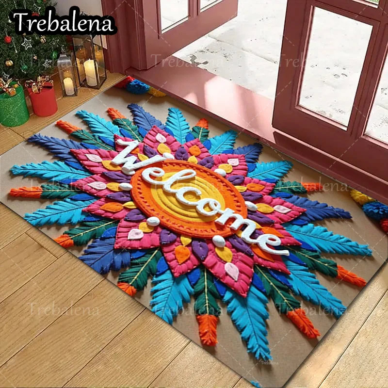 1pc Welcome Door Mat Colorful Feather Welcome Mat for Home Entrance Decor 
1pc Welcome Door Mat Colorful Feather Welcome Mat for Home Entrance Decor