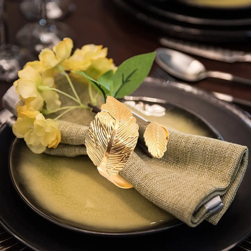 6PCS Delicate Leaf Napkin Ring Gold/Silver Reusable Decorative Napkin Clasp Metal Napkin Buckle Coffee Shop
6PCS Delicate Leaf Napkin Ring Gold/Silver Reusable Decorative Napkin Clasp Metal Napkin Buckle Coffee Shop