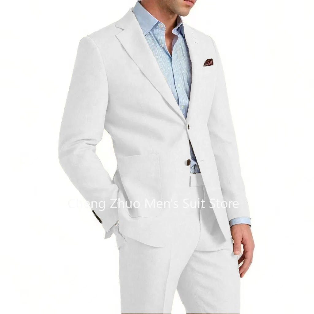 Men's Casual Linen Suits Notched Lapel 2-Piece Blazer And Pants Lightweight Tuxedo for Summer Beach Wedding Party
Men's Casual Linen Suits Notched Lapel 2-Piece Blazer And Pants Lightweight Tuxedo for Summer Beach Wedding Party
