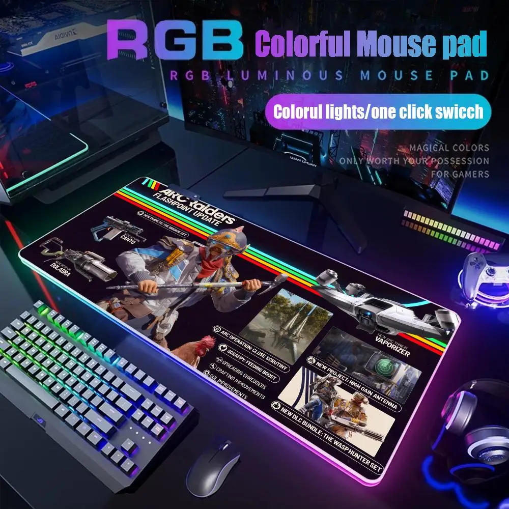 Игровой коврик для мыши ARC Raiders с RGB-подсветкой, большой коврик для стола, аксессуары для геймеров, коврик для мыши с LED-подсветкой
Игровой коврик для мыши ARC Raiders с RGB-подсветкой, большой коврик для стола, аксессуары для геймеров, коврик для мыши с LED-подсветкой