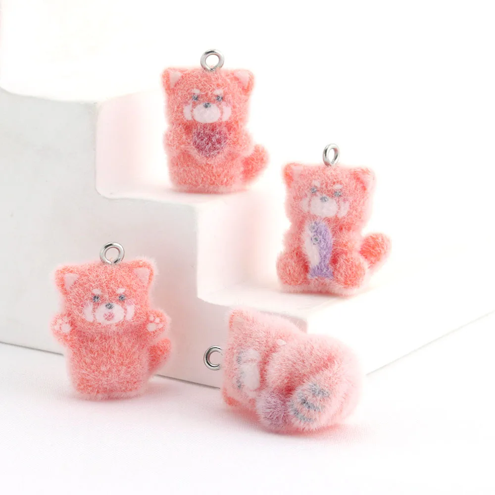 4Pcs Plush Red Panda Charms Cute Flocked Bear Pendants for DIY Necklace Bracelet Keychain Jewelry Accessories
4Pcs Plush Red Panda Charms Cute Flocked Bear Pendants for DIY Necklace Bracelet Keychain Jewelry Accessories