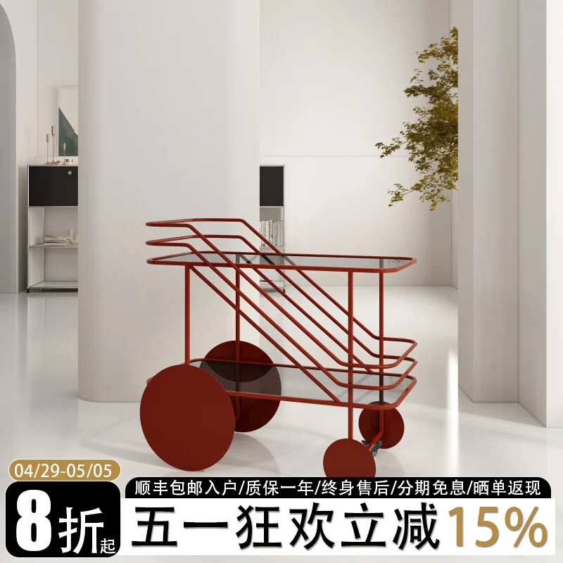 Nordic movable double-layer trolley home storage living room storage bar push dining cart sofa small side table
Nordic movable double-layer trolley home storage living room storage bar push dining cart sofa small side table