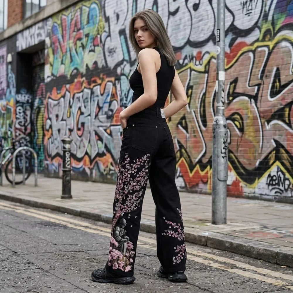 Harajuku Cherry Blossom Embroidery Baggy Jeans Women Wide Leg High Waisted Denim Pants Y2k Fast Delivery High Waist Trend Jeans
Harajuku Cherry Blossom Embroidery Baggy Jeans Women Wide Leg High Waisted Denim Pants Y2k Fast Delivery High Waist Trend Jeans