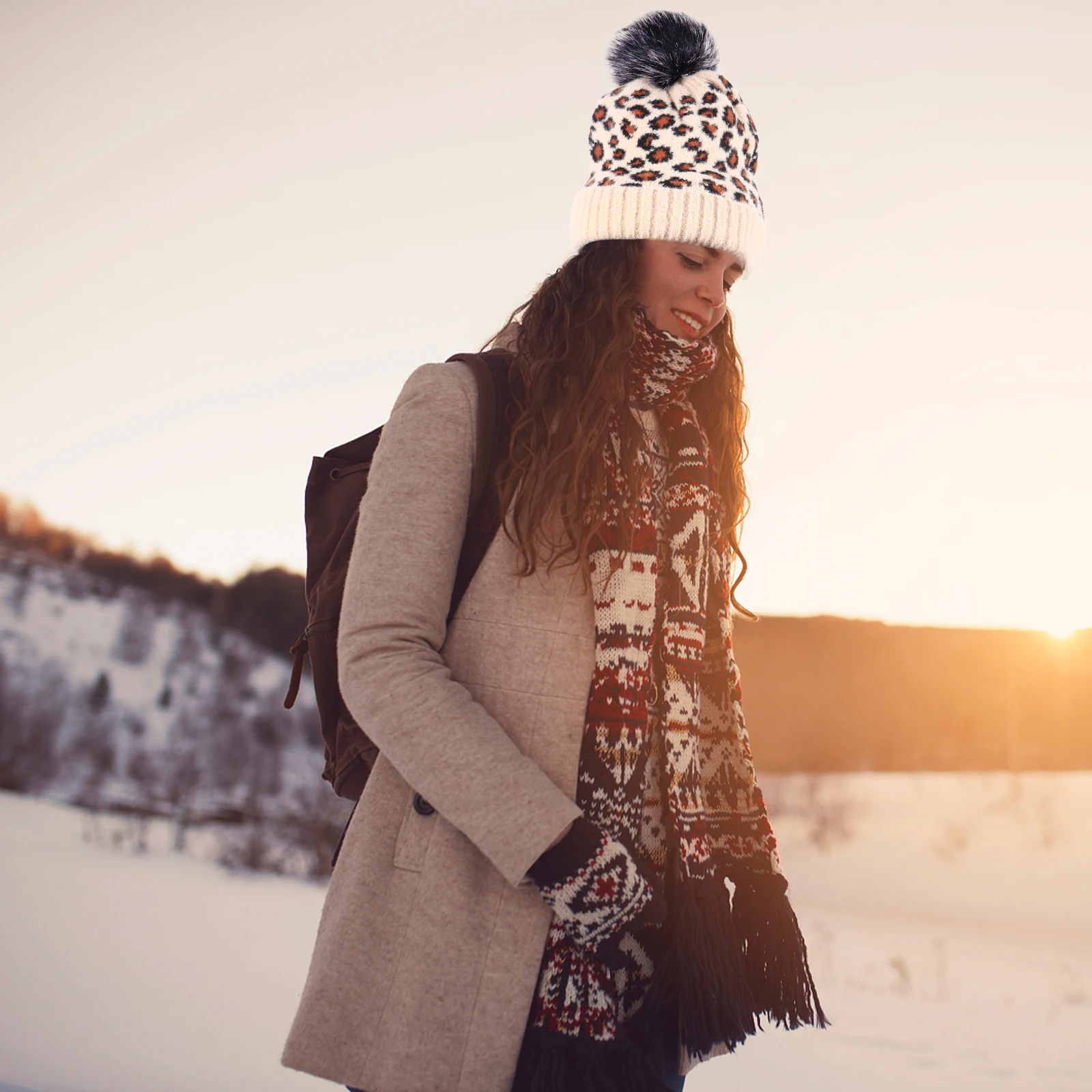 Warm Knitted Hat Women Leopard Print Beanie Winter Hats Outdoor Woolen Polyester Soft Faux Pompom Stretchy Elastic Keeps
Warm Knitted Hat Women Leopard Print Beanie Winter Hats Outdoor Woolen Polyester Soft Faux Pompom Stretchy Elastic Keeps