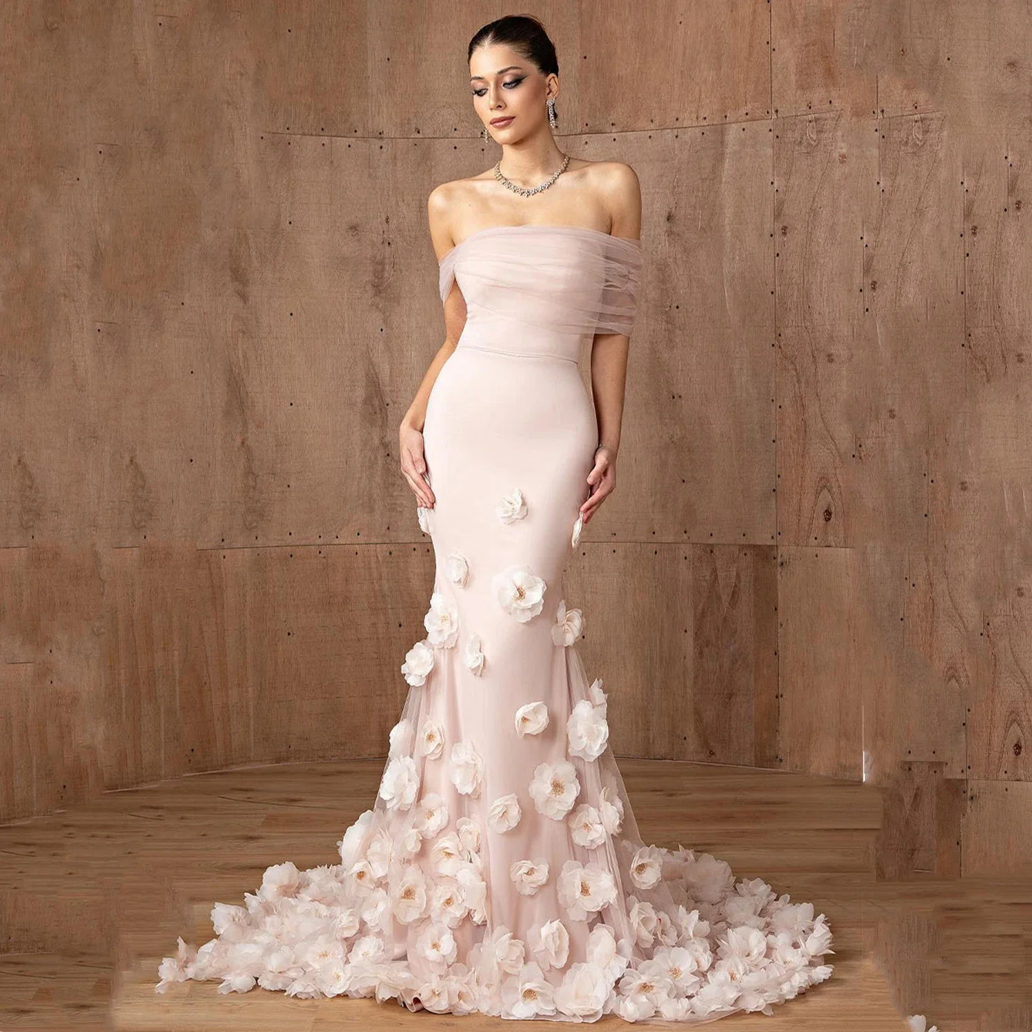 Customized Elegant Evening dresses 2025 Trumpet Off-the-shoulder Zipper Satin Floor length Big Flower Prom Dresses Formal
Customized Elegant Evening dresses 2025 Trumpet Off-the-shoulder Zipper Satin Floor length Big Flower Prom Dresses Formal