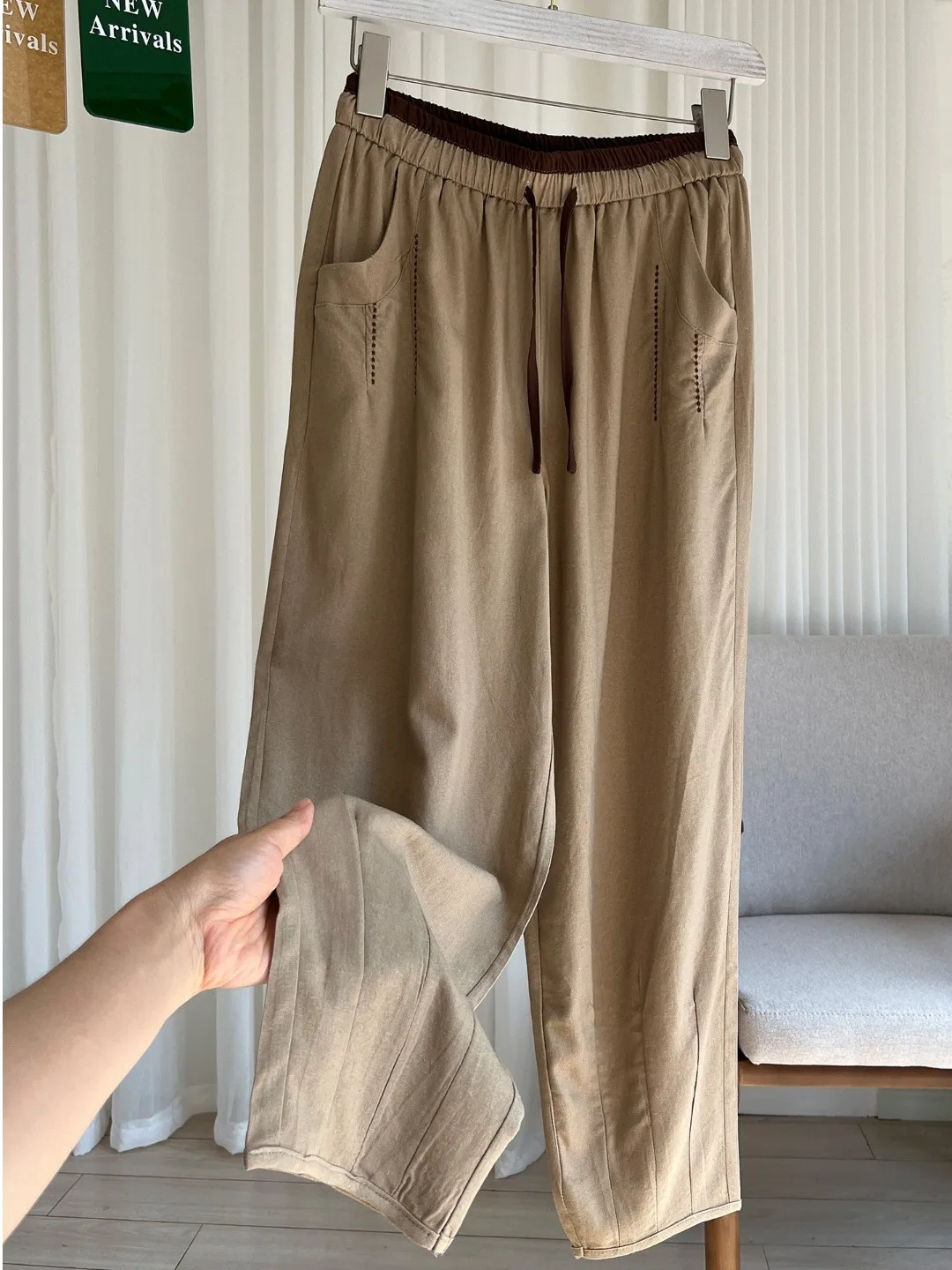 Summer New plus Size Women's Cotton Linen Embroidered Nine-Piece Pants Drapey Loose Slimming Harlan Casual Pants
Summer New plus Size Women's Cotton Linen Embroidered Nine-Piece Pants Drapey Loose Slimming Harlan Casual Pants