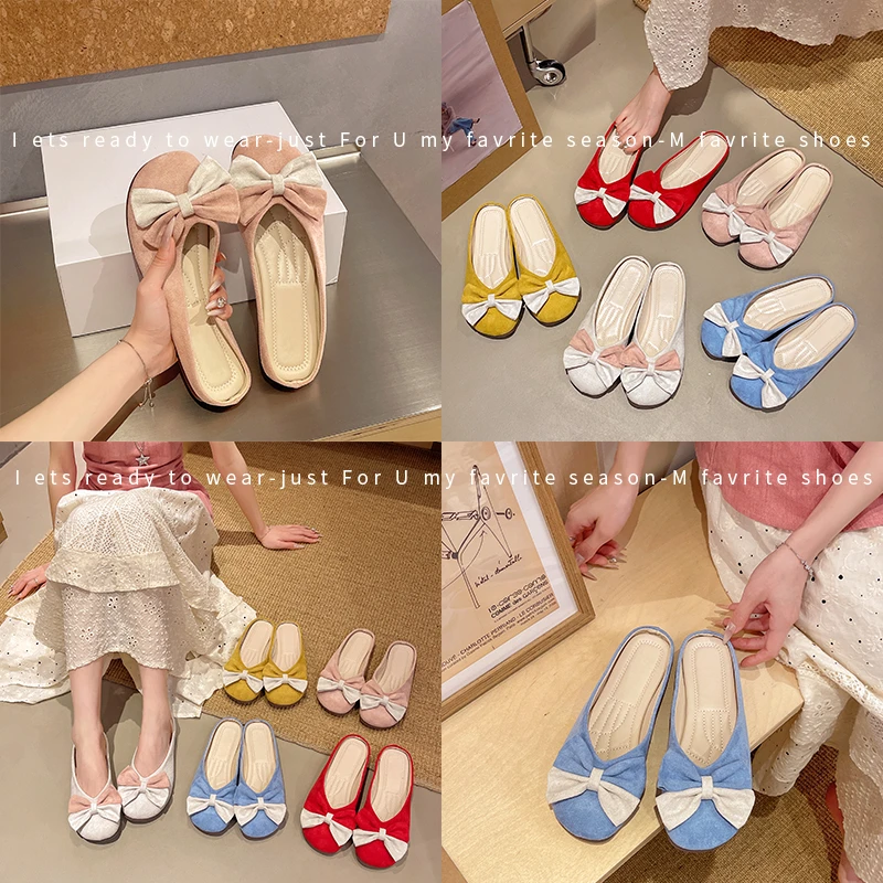 French-style Bow Knot Closed-toe Half Slippers for Women, Summer Fairy Style, Paired with Skirts, Soft Flat Slippers
French-style Bow Knot Closed-toe Half Slippers for Women, Summer Fairy Style, Paired with Skirts, Soft Flat Slippers