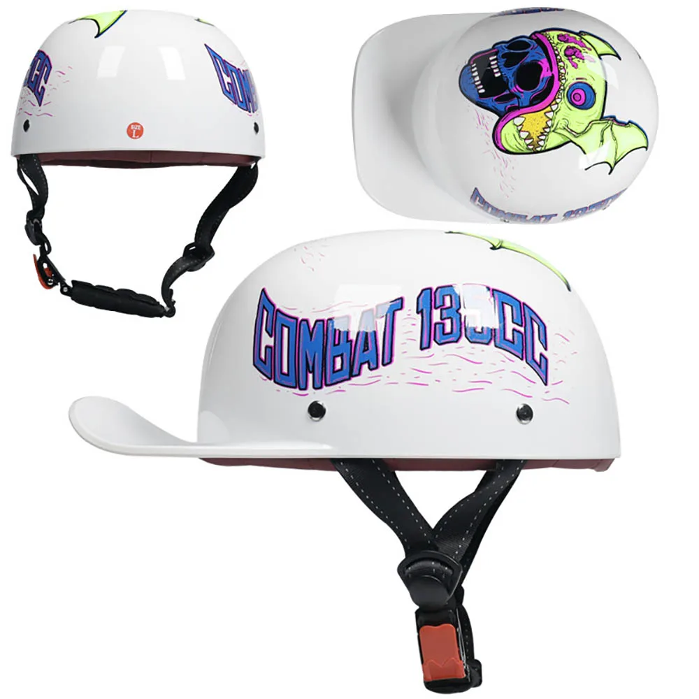 Retro Motorcycle Helmet Half Helmet Electric Bike Baseball Cap Duckbill Helmet Men's And Women's Painted Helmet Personalized
Retro Motorcycle Helmet Half Helmet Electric Bike Baseball Cap Duckbill Helmet Men's And Women's Painted Helmet Personalized
