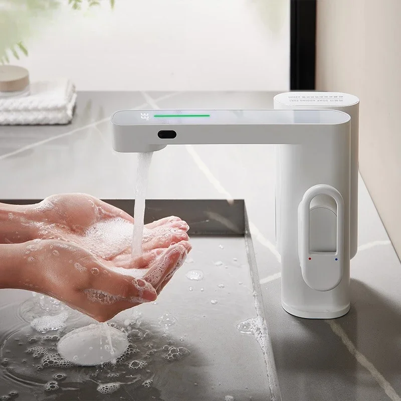 Bathroom Faucet LED Digital Display Faucet Mixer Liquid Soap Dispenser Infrared Induction Basin Automatic Induction Faucet
Bathroom Faucet LED Digital Display Faucet Mixer Liquid Soap Dispenser Infrared Induction Basin Automatic Induction Faucet