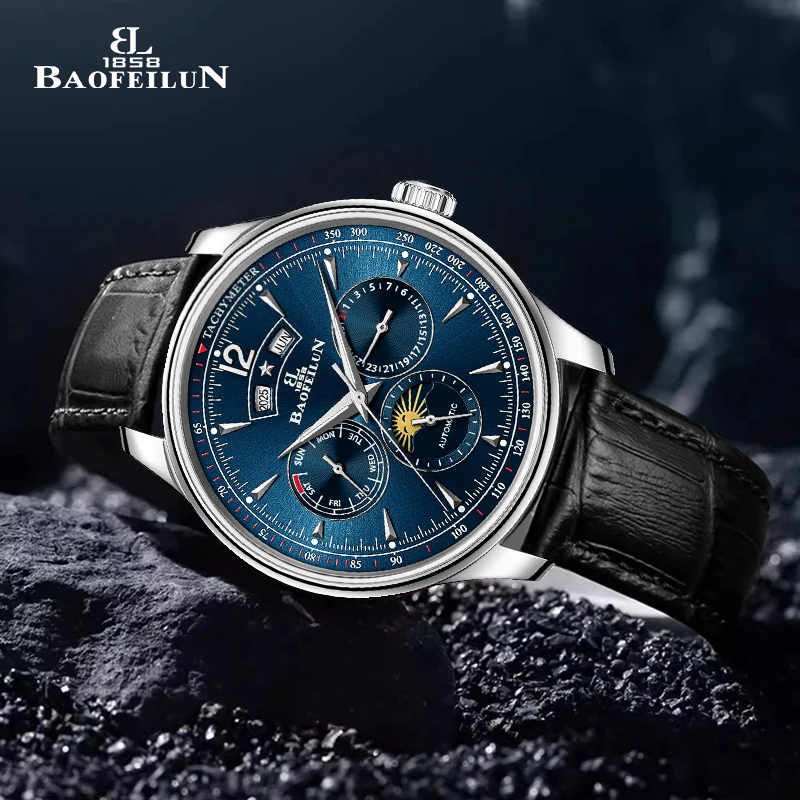 BAOFEILUN Luxury Men's Automatic Business Watch 43mm Sapphire Glass Full Calendar Luminous Markers Mechanical Waterproof Watches
BAOFEILUN Luxury Men's Automatic Business Watch 43mm Sapphire Glass Full Calendar Luminous Markers Mechanical Waterproof Watches
