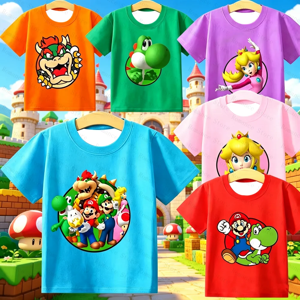 Game Marios Bros Kids T Shirt Super Marios Peach Princess Girl T-Shirts Cartoon Toddler Tops Summer Kids Clothes Adult's Tshirt
Game Marios Bros Kids T Shirt Super Marios Peach Princess Girl T-Shirts Cartoon Toddler Tops Summer Kids Clothes Adult's Tshirt