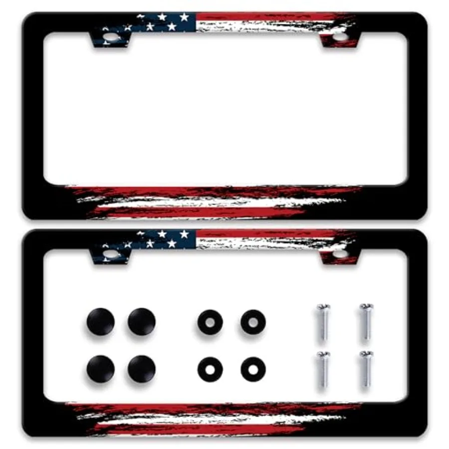 2-Pack Personalized License Plate Frame American Flag Stainless Steel Accessory Patriotic License Plate Holder Funny Car Decora
2-Pack Personalized License Plate Frame American Flag Stainless Steel Accessory Patriotic License Plate Holder Funny Car Decora