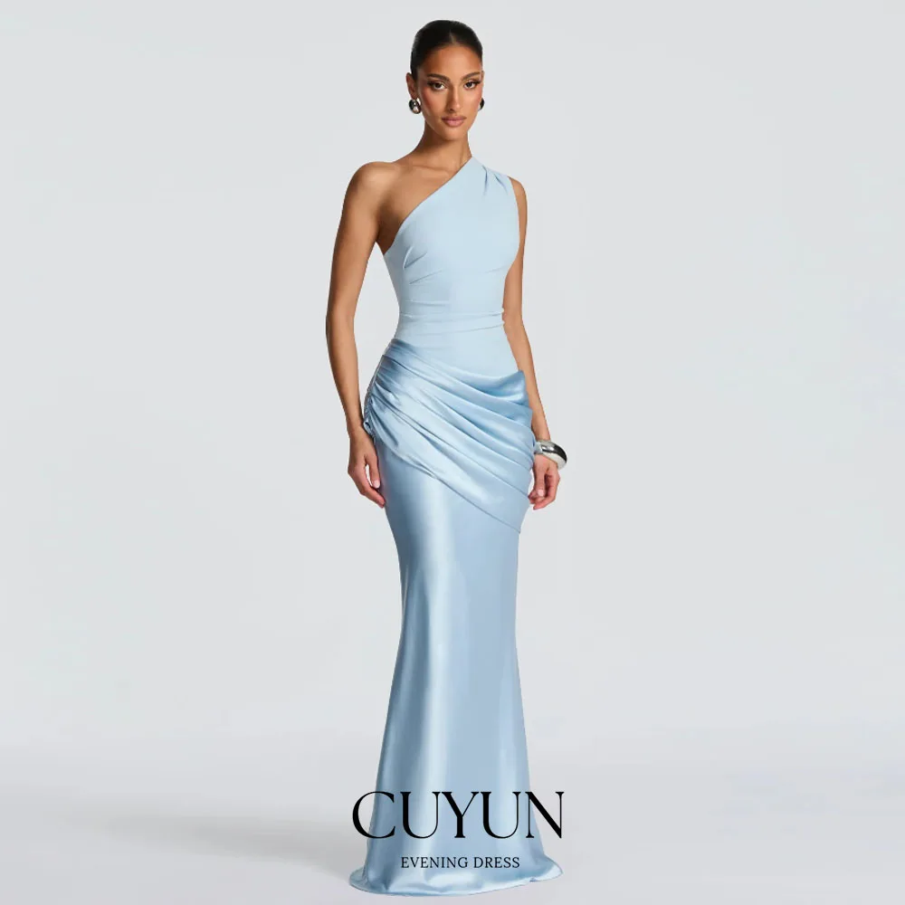 CUYUN Customized One Shoulder Sky Blue Evening Dresses Floor-Length Sleeveless Bridesmaid Dresses Wedding Party Wear Guest
CUYUN Customized One Shoulder Sky Blue Evening Dresses Floor-Length Sleeveless Bridesmaid Dresses Wedding Party Wear Guest