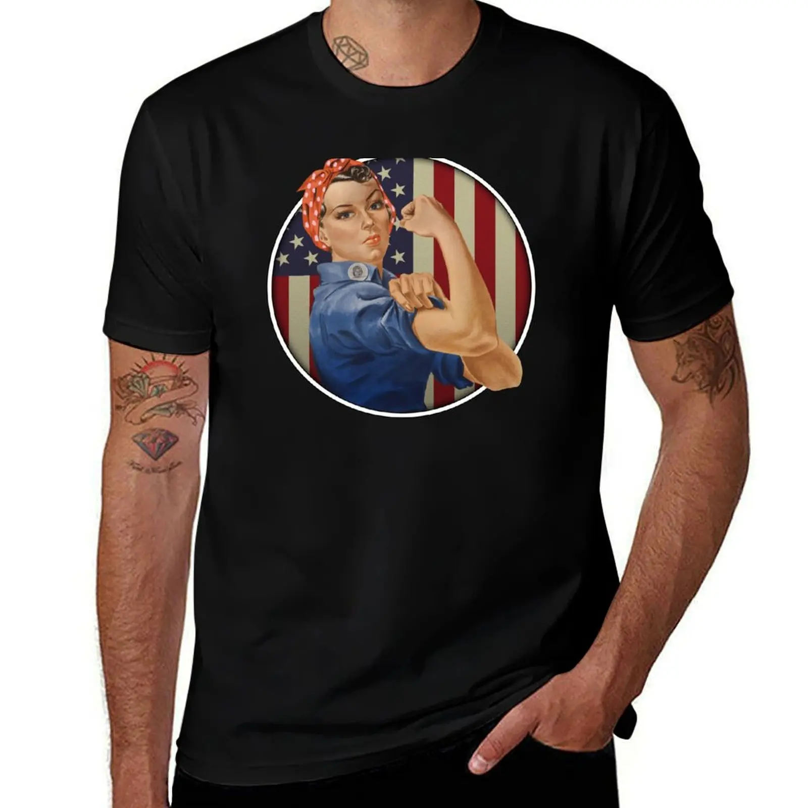 Rosie the Riveter USA Flag T-Shirt t shirts designer man t shirts graphic cotton tshirt 100% T-shirt
Rosie the Riveter USA Flag T-Shirt t shirts designer man t shirts graphic cotton tshirt 100% T-shirt