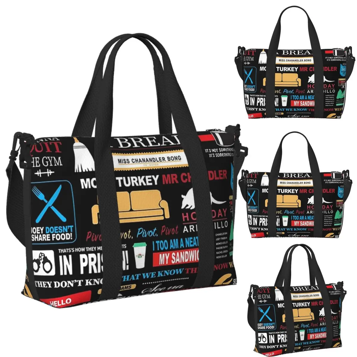 Custom Friends Qu Beach Travel Bag Large Capacity Tote Bags for Gym Yoga Women Shopping Duffle Shoulder Bag
Custom Friends Qu Beach Travel Bag Large Capacity Tote Bags for Gym Yoga Women Shopping Duffle Shoulder Bag