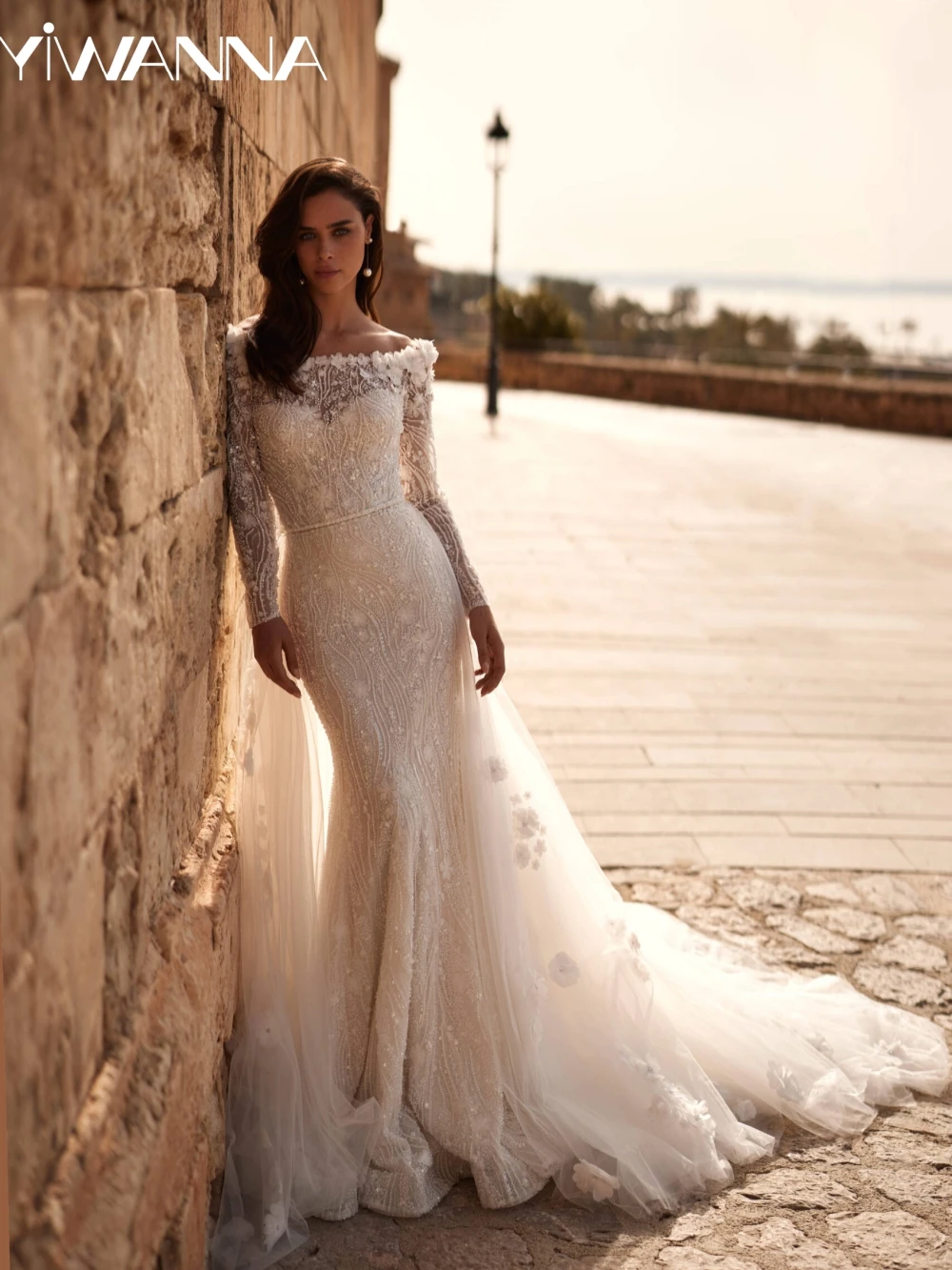 Detachable Train Beaded 3D Flower Wedding Dress Charming Long Sleeve Mermaid Bridal Gown Customized Ivory Dresses For Bride
Detachable Train Beaded 3D Flower Wedding Dress Charming Long Sleeve Mermaid Bridal Gown Customized Ivory Dresses For Bride