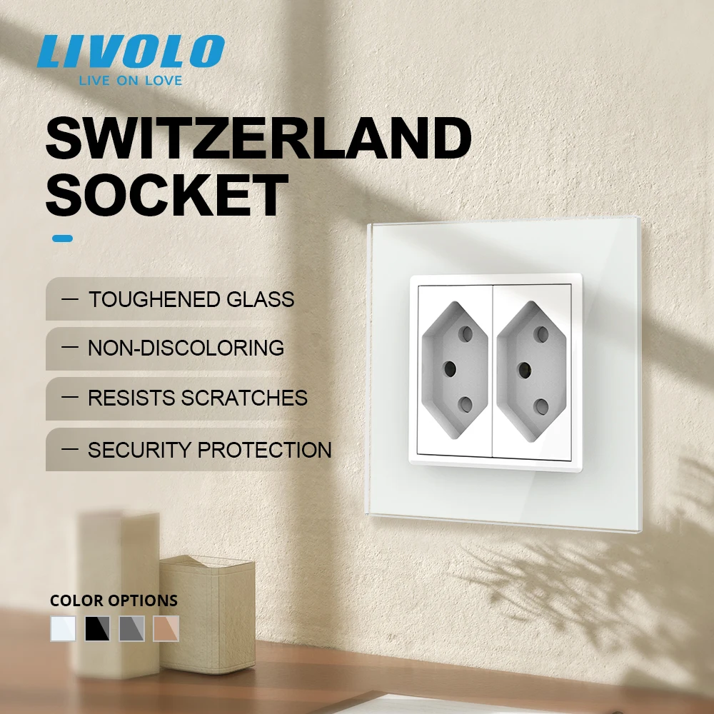 Розетка Livolo Switzerland, панель из хрустального стекла, розетки с двойными стенками переменного тока 110–250 В, 13 А C7C2CH-11/12
Розетка Livolo Switzerland, панель из хрустального стекла, розетки с двойными стенками переменного тока 110–250 В, 13 А C7C2CH-11/12