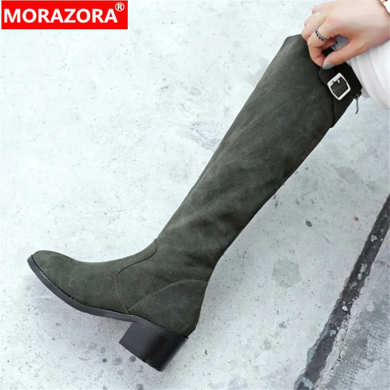 MORAZORA 2024 New Size 34-42 Ladies Zipper Knee High Boots Thick Med Heels Shoes Cow Suede Winter Women Boots
MORAZORA 2024 New Size 34-42 Ladies Zipper Knee High Boots Thick Med Heels Shoes Cow Suede Winter Women Boots