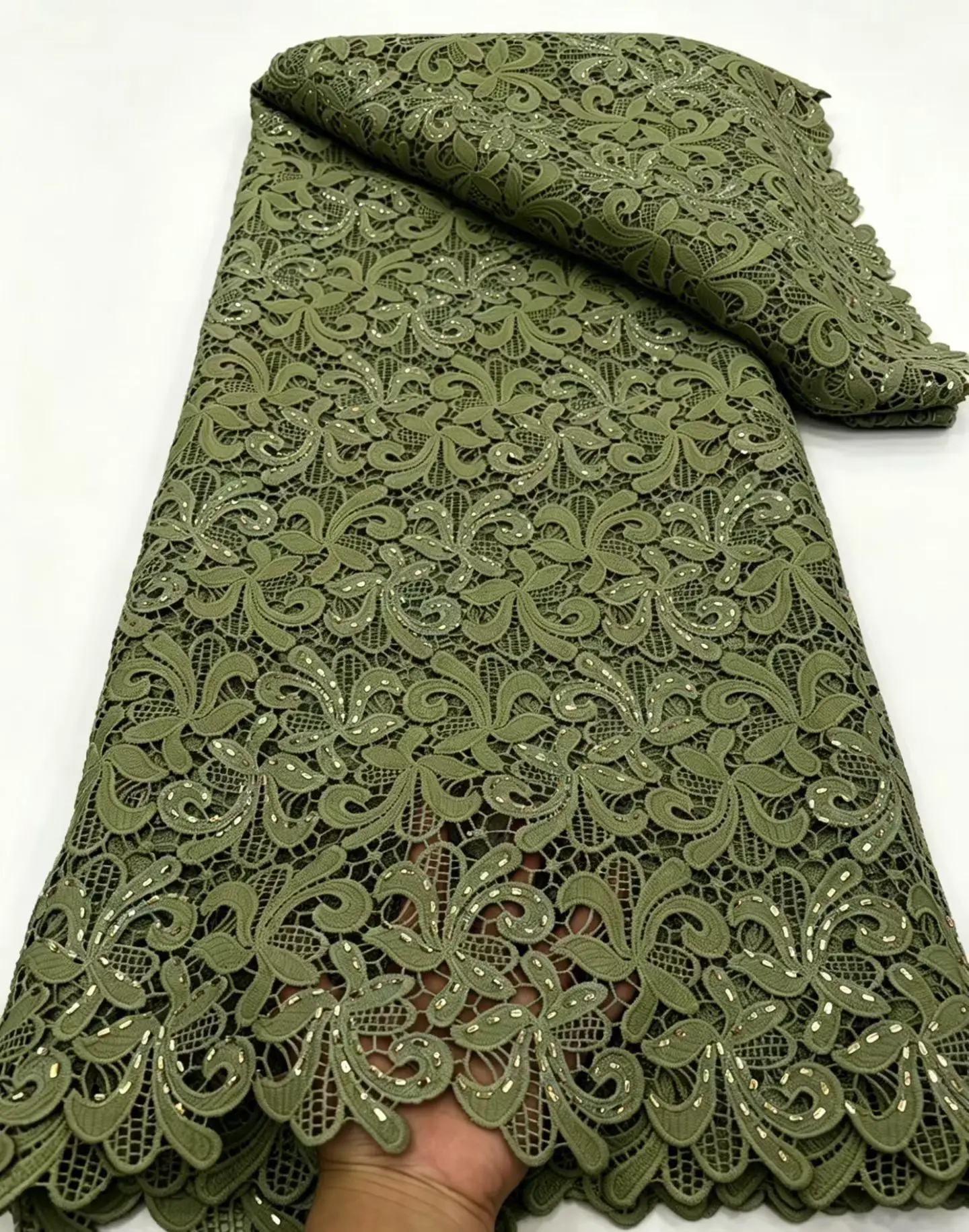 African Guipure Lace Fabric 2026 High Quality 5 Yards Nigerian Water Soluble Lace Fabric For Women Wedding Party Dresses M395-1
African Guipure Lace Fabric 2026 High Quality 5 Yards Nigerian Water Soluble Lace Fabric For Women Wedding Party Dresses M395-1