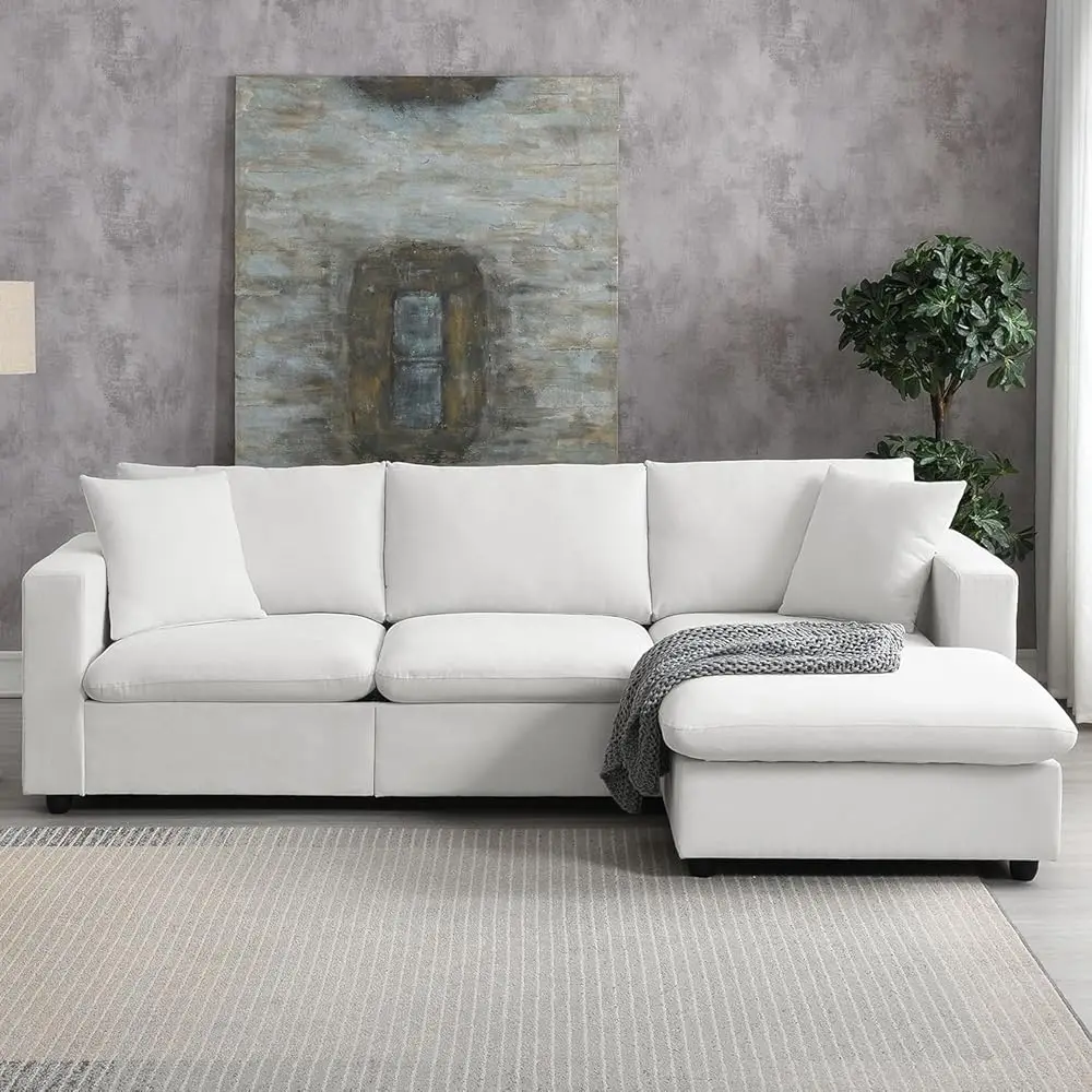 100.4"" W Cloud Couch, L Shaped Sectional For Living Room With 2 Pillows And Convertible Ottoman, 4-Seat Sectional Sleeper Sofa
100.4"" W Cloud Couch, L Shaped Sectional For Living Room With 2 Pillows And Convertible Ottoman, 4-Seat Sectional Sleeper Sofa