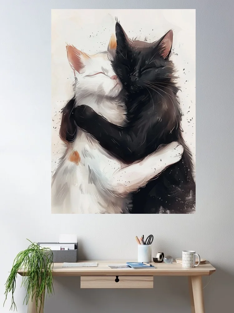 Sleeping Black White Cat Lover Hug Canvas POSTER ,Home Decor Wall art painting
Sleeping Black White Cat Lover Hug Canvas POSTER ,Home Decor Wall art painting