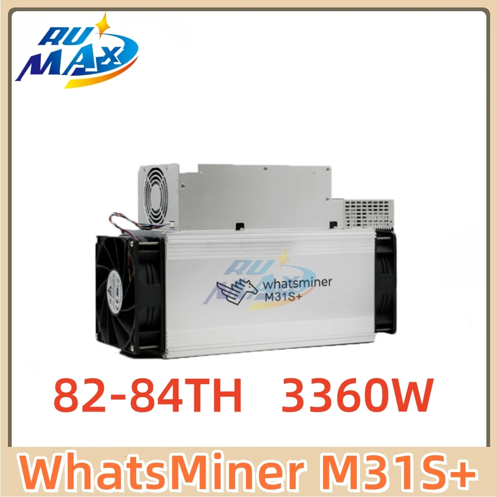 MicroBT WhatsMiner M31S+ 82-84TH/s SHA-256 Bitcoin Miner 42J/TH Efficiency with 3360W Power & AC200-277V PSU Fast Shipping
MicroBT WhatsMiner M31S+ 82-84TH/s SHA-256 Bitcoin Miner 42J/TH Efficiency with 3360W Power & AC200-277V PSU Fast Shipping