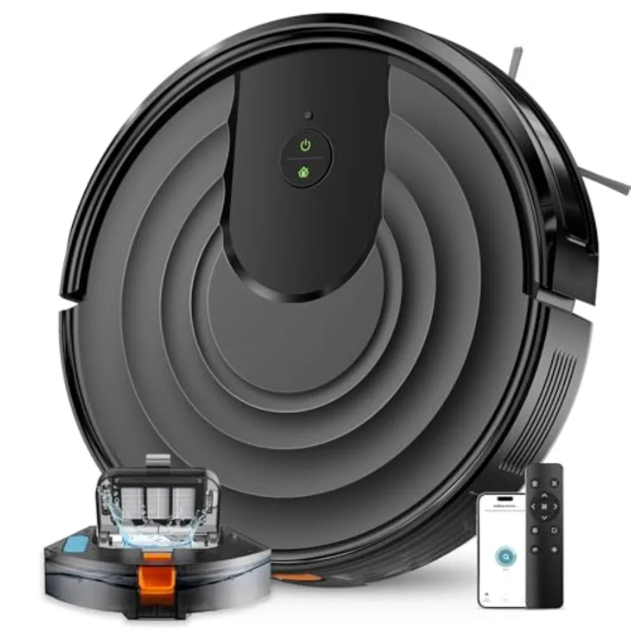 Robot Vacuum and Mop Combo 5000Pa Strong Suction Slim Design Hard Floor Low-Pile Carpet Cleaning with 130Min Runtime Wi-Fi App
Robot Vacuum and Mop Combo 5000Pa Strong Suction Slim Design Hard Floor Low-Pile Carpet Cleaning with 130Min Runtime Wi-Fi App