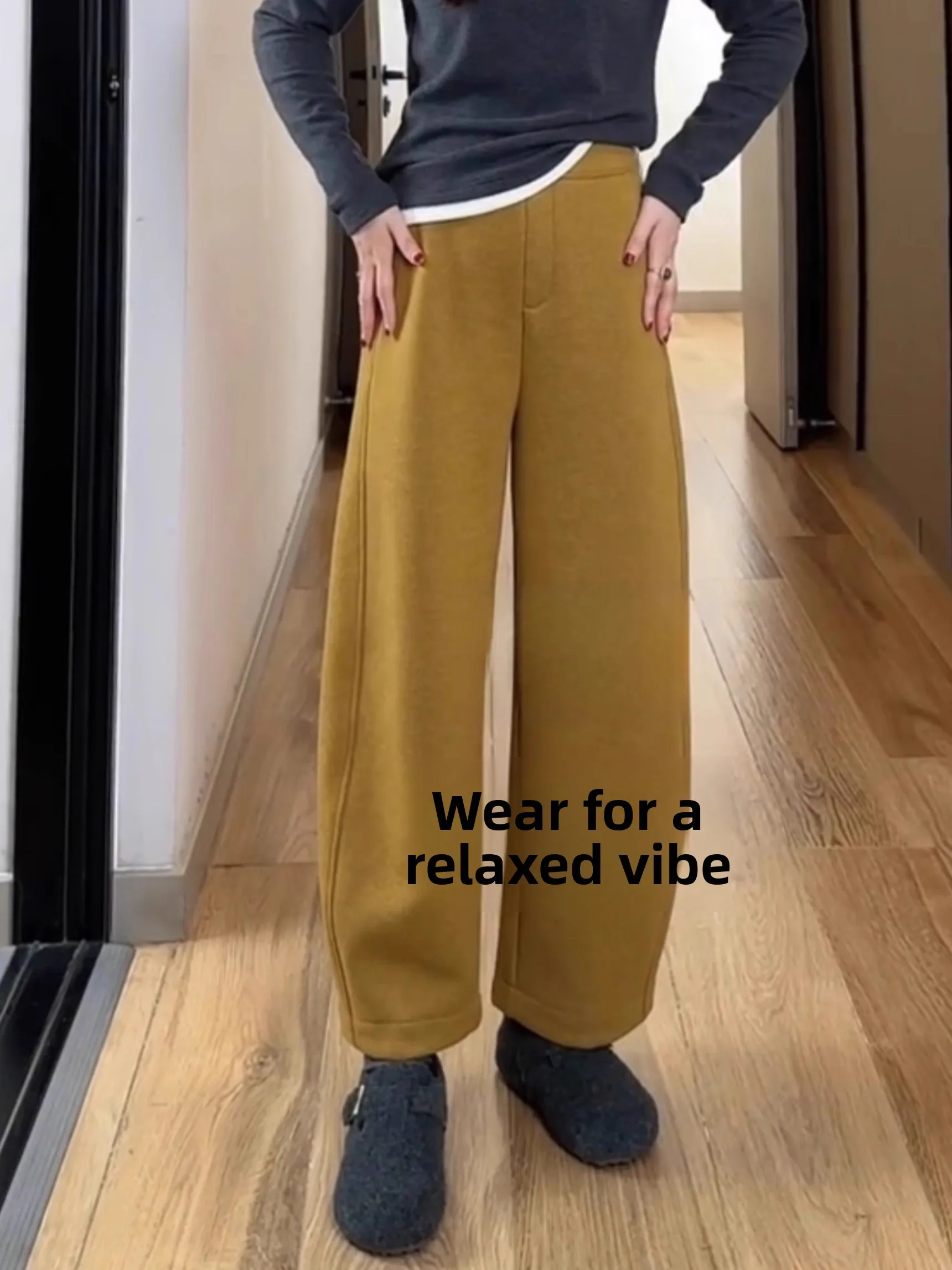 High Waist Straight Leg Woolen Trousers Elastic Waist Small Size Women's Winter Nine Points Knife Banana Pants
High Waist Straight Leg Woolen Trousers Elastic Waist Small Size Women's Winter Nine Points Knife Banana Pants