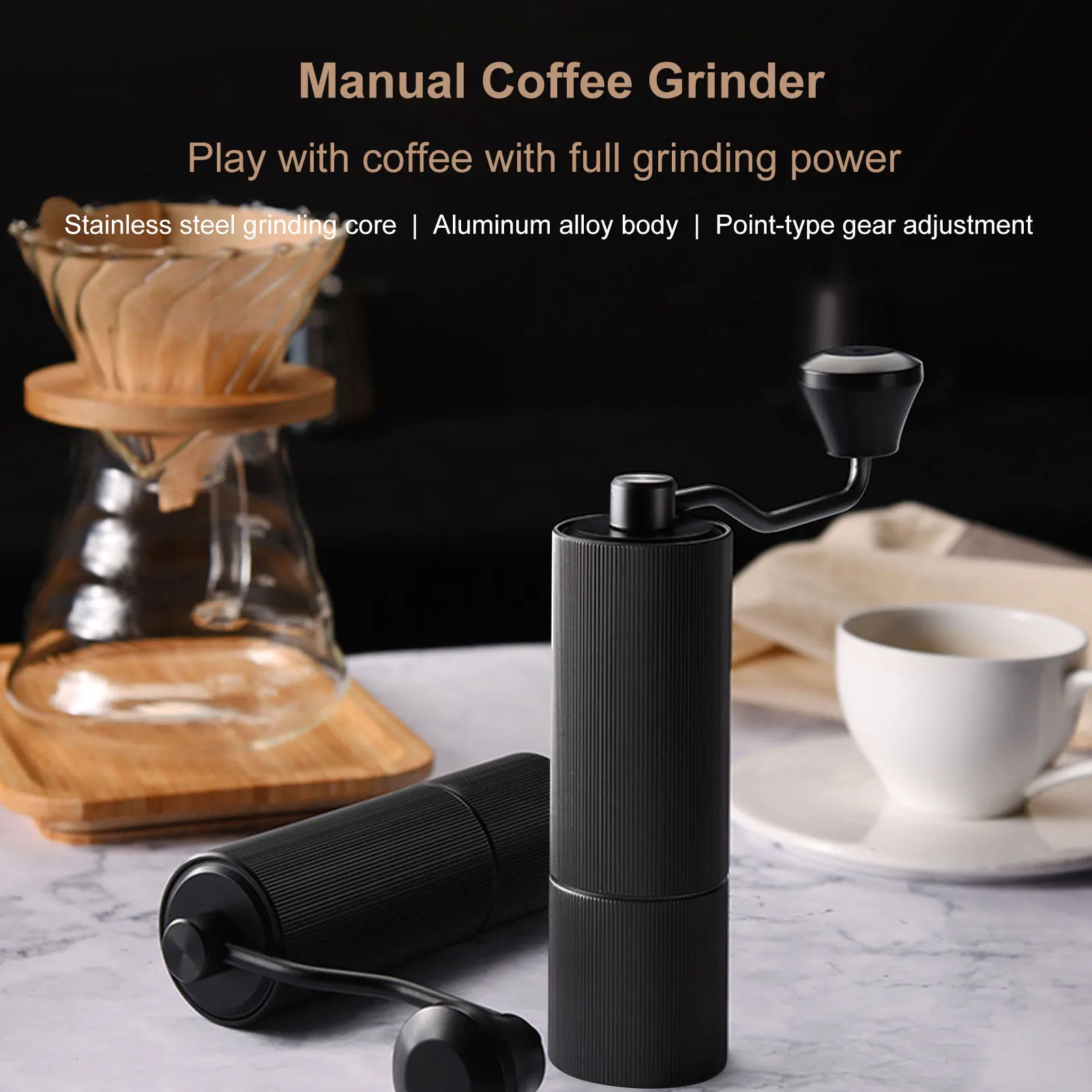 KMDJ-A4 Manual Coffee Grinder with 30 Adjustable Grinding Settings Aluminum Alloy Portable for Home Travel
KMDJ-A4 Manual Coffee Grinder with 30 Adjustable Grinding Settings Aluminum Alloy Portable for Home Travel
