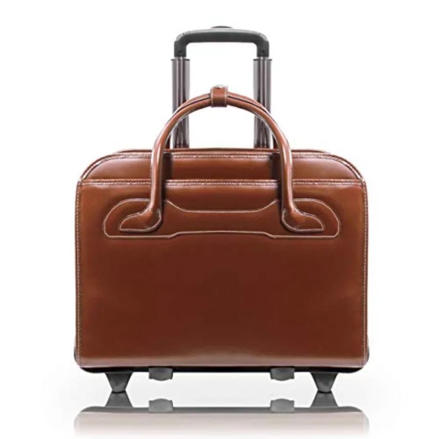 Business briefcase for laptop and tablet use, genuine leather, black, detachable trolley system with smooth-rolling wheels
Business briefcase for laptop and tablet use, genuine leather, black, detachable trolley system with smooth-rolling wheels