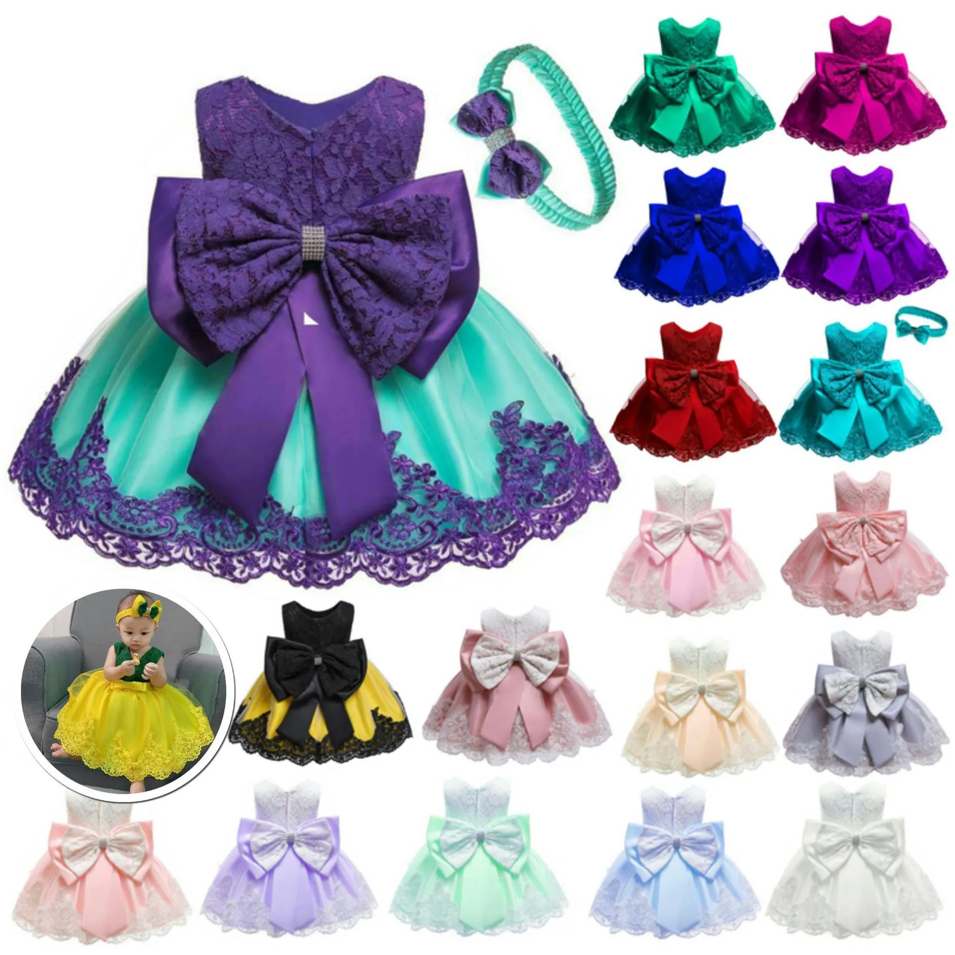 Baby Dress Bowknot Flower Dresses Lace Pageant Party Wedding Flower Girl Tutu Gown
Baby Dress Bowknot Flower Dresses Lace Pageant Party Wedding Flower Girl Tutu Gown