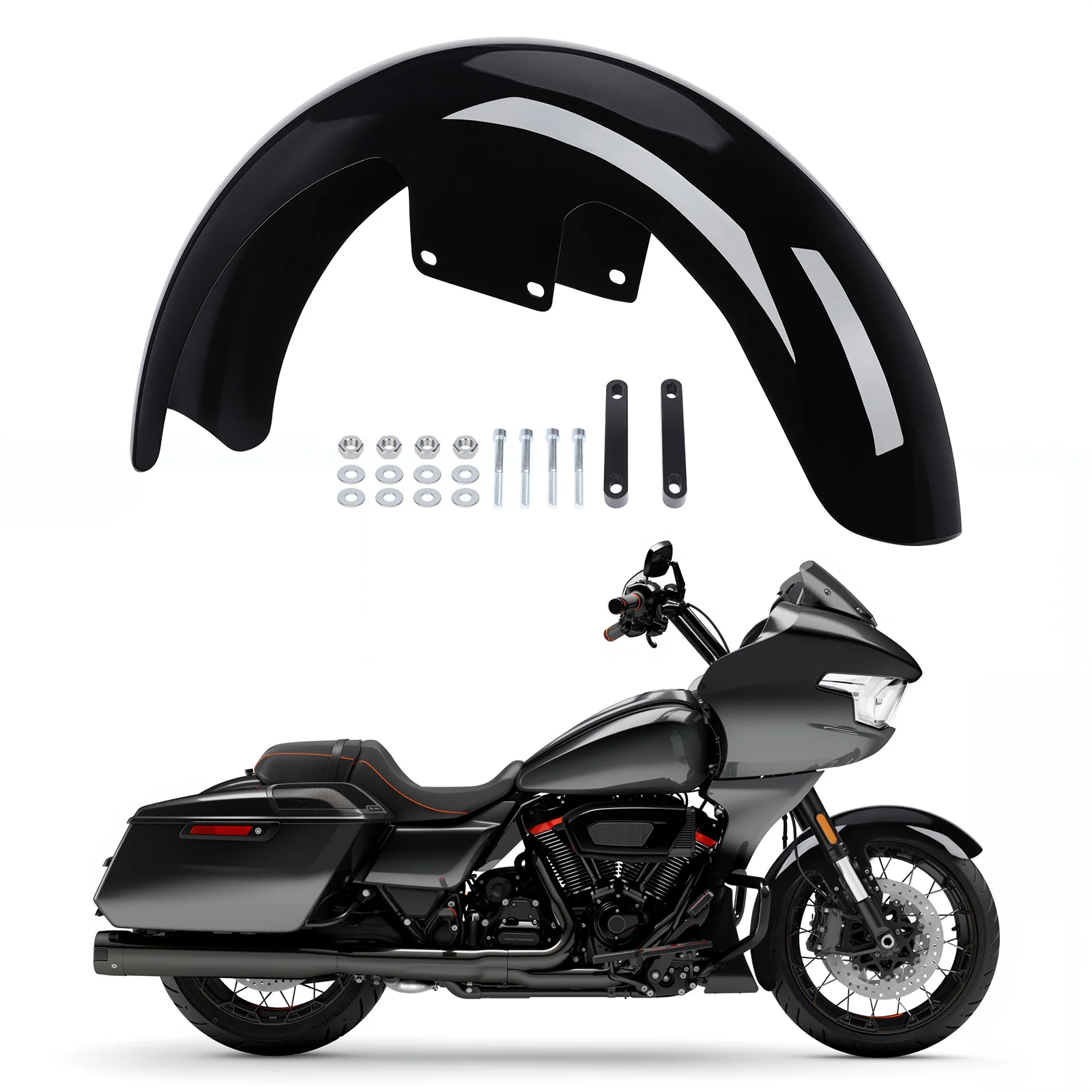Motorcycle Gloss Black 21" Wheel Wrap Front Mudguard Front Fender for Harley Road Glide Street Glide FLHXSE, FLTRXSE FLHX, FLTRX
Motorcycle Gloss Black 21" Wheel Wrap Front Mudguard Front Fender for Harley Road Glide Street Glide FLHXSE, FLTRXSE FLHX, FLTRX